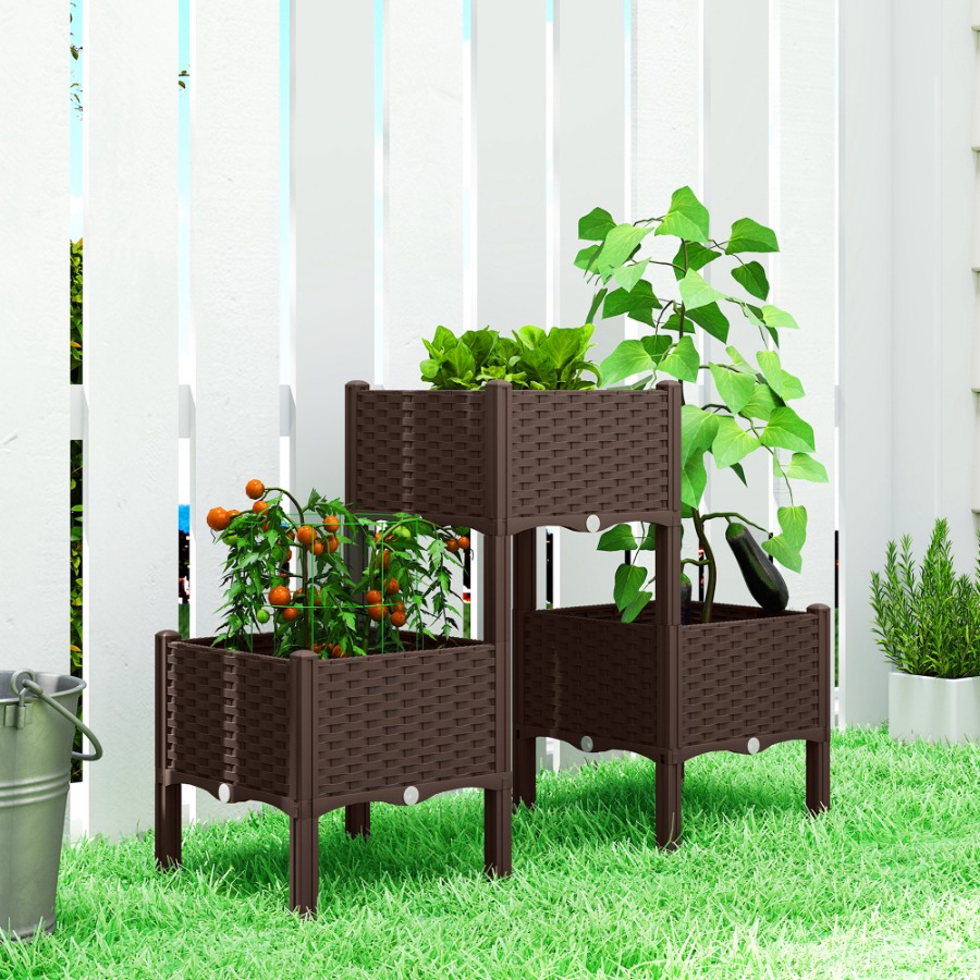 다리가 달린 플라스틱 높이 조절형 화분, 배수구와 마개 - Self-Watering Planter 리뷰 및 가격